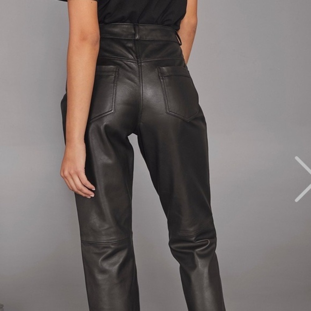 Nasty Gal REAL Leather Straight Leg Pants